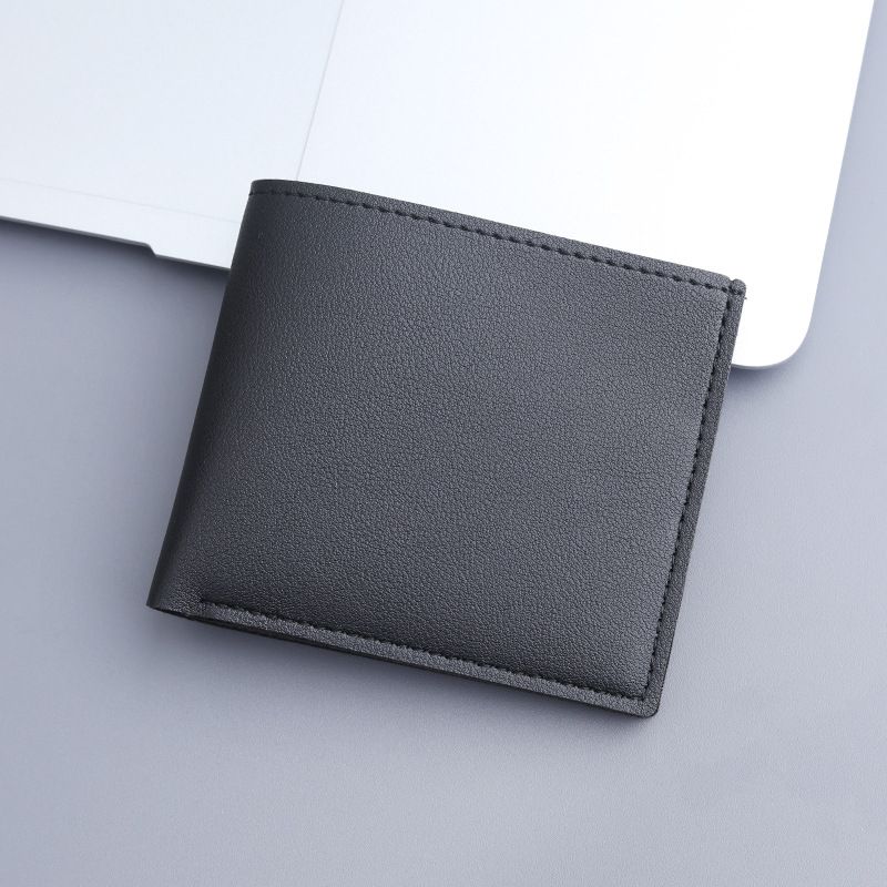 Mens Leather Wallet Holder Purse Pocket Black