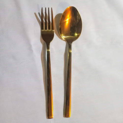 Gold Tableware - 6-pcs Spoon & 6-pcs Forks - Stainless Steel
