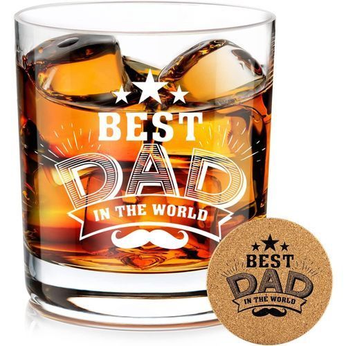 Octobalus Gifts For Men Dad Best Whiskey Glass Set With
