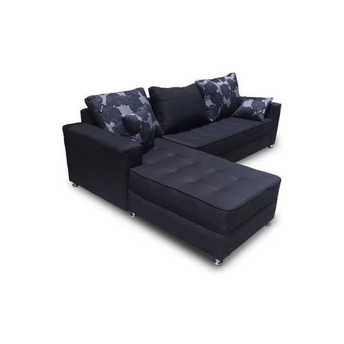 5 Seater L-Shaped Sofa - Black - Lagos Delivery