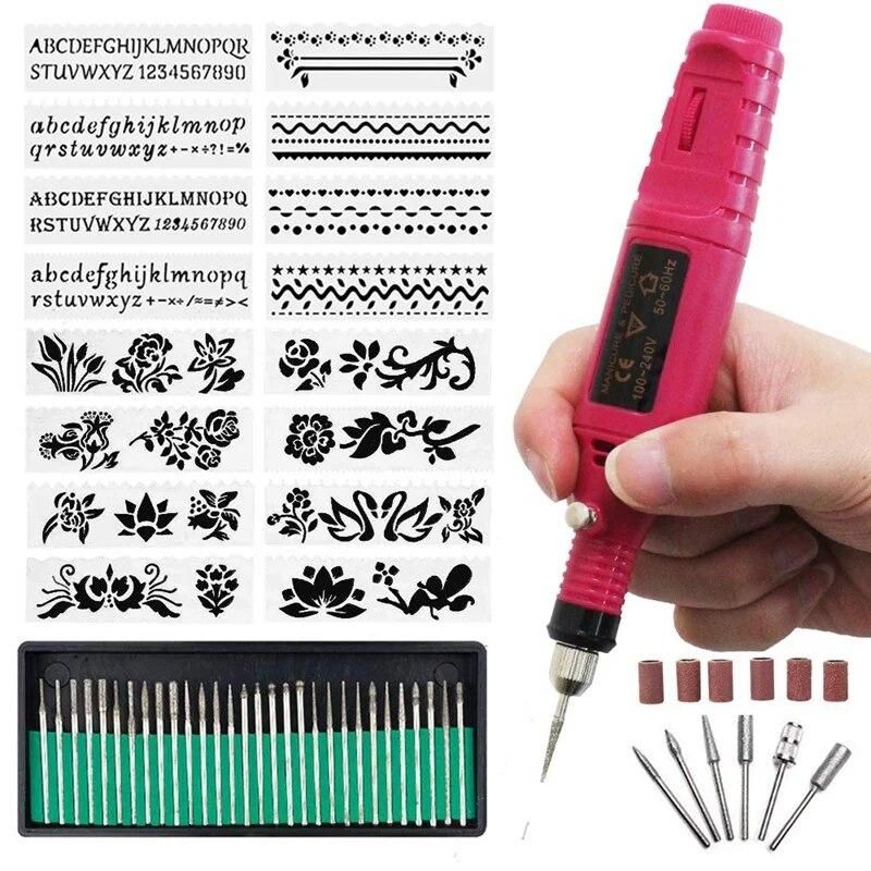 Hot XD-Miniature Engraving Pen Mini Diy Vibro Engraving Tool Kit for Metal Glass Ceramic Plastic Wood Jewelry ,Us Plug