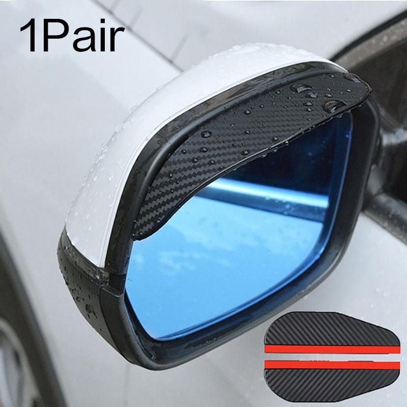 1 Pair Carbon Fiber Car Mirror Sun Visor Black
