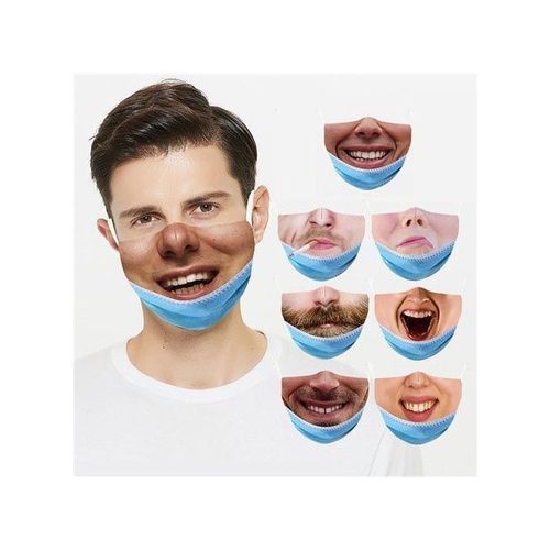 3D Breathable And Dustproof Funny Washable Mask 8 Piece