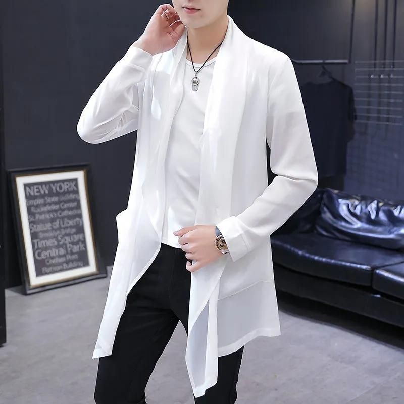 Men Clothing 2022 Men's Ultra-thin Windbreaker Mid-length Summer Sun Protection Clothes Coat Trend Korean Version Handsome Cloak