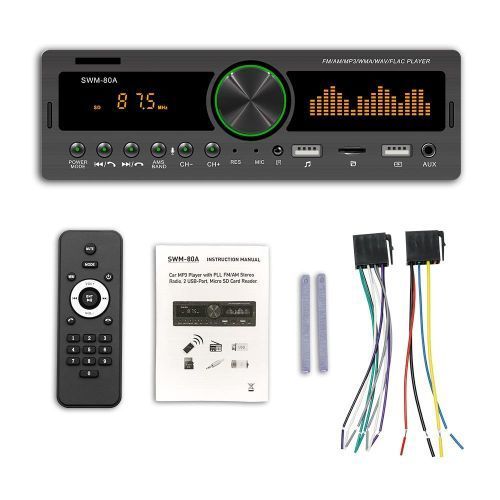 SWM 80A Bluetooth Autoradio Car Stereo Radio FM Aux Input Receiver SD USB 12V In Dash 1 Din Car MP3 Multimedia Player