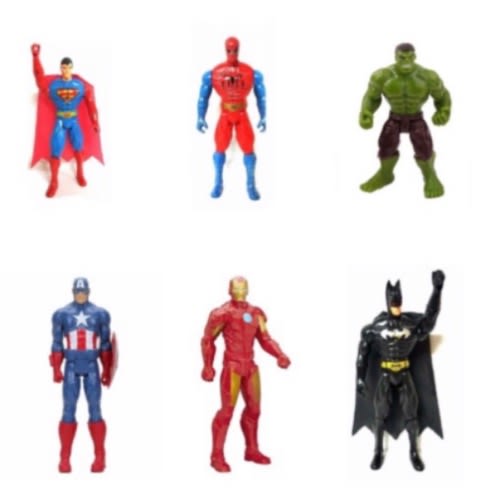 6 in 1 - Super Man/Bat Man/Spider Man/Iron Man/Incredible Hulk/Captain America Children Toy