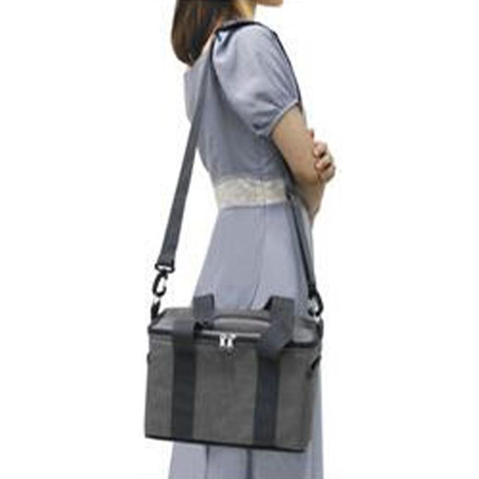 Large Oxford Cloth Insulated Food Cooler Bag Thermal Hiking Dark Gray