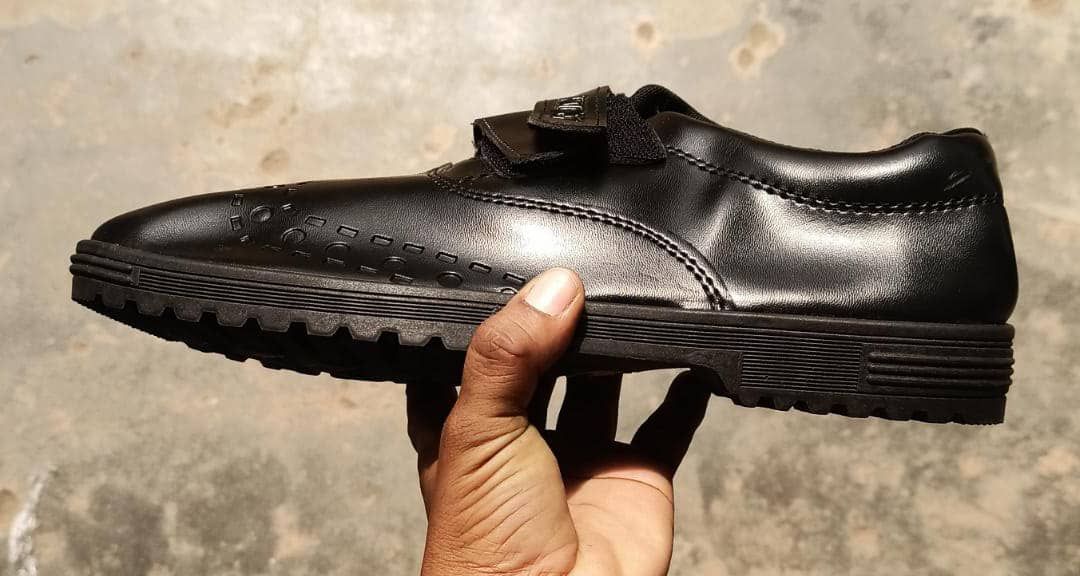 Back To School Boys Children School Shoe - Black (With Socks)