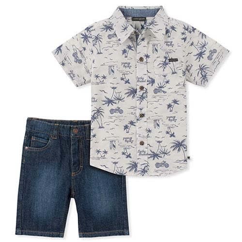 Two Pieces Shirt Shorts Set