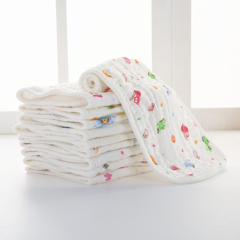 10 Pcs 6 Layers Cotton Insert Reusable Washable Breathable Inserts Boosters Liners For Baby Cloth Diapers Nappy