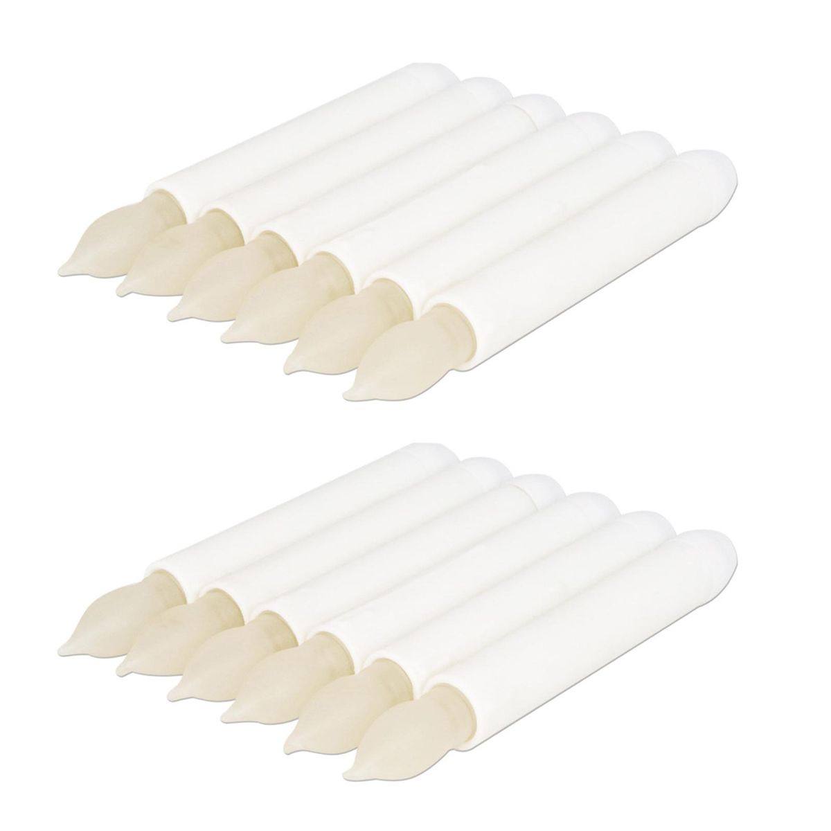 12Pcs Electronic Cone Candle Lamps Yellow Light Flashing Wedding Church Decoration Simulation Glowing Candle