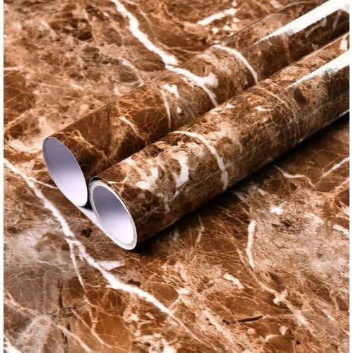 Marble Self Adhesive Sticker - Brown