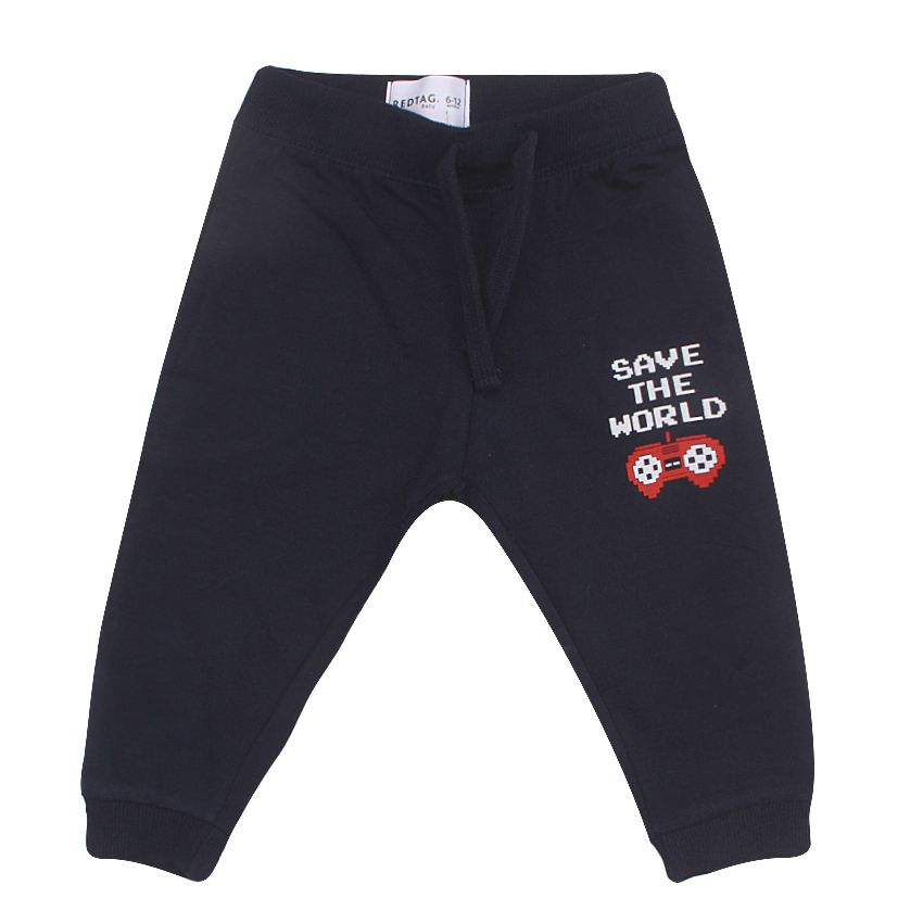 Navy Jogger Active Pants With Placement Print Navy 12 18 Months