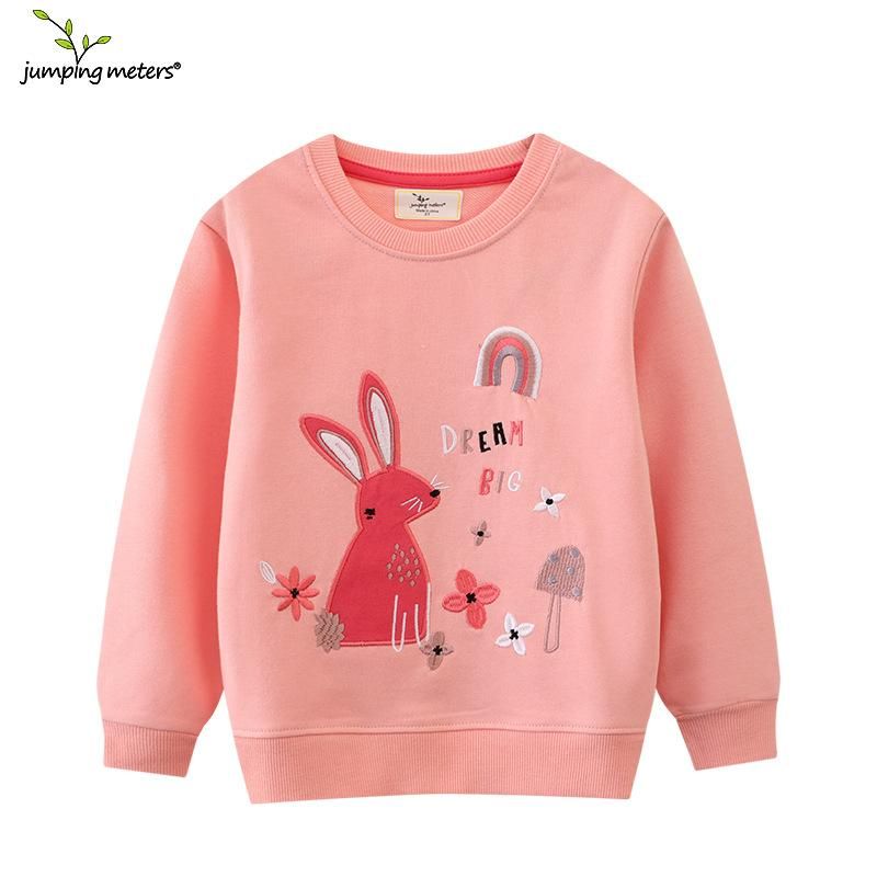 Girls Sweatshirt Round Neck Printed Long Sleeve Sweatshirt Pink