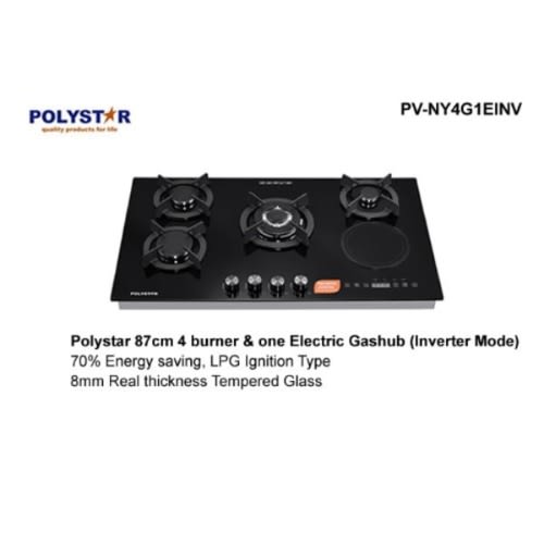 87cm 4 Gas Burners & 1 Electric In-built Inverter