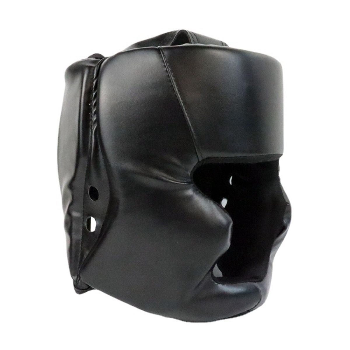 Unisex Head Guard Boxing Sparring Headgear PU 58 To 66CM Black