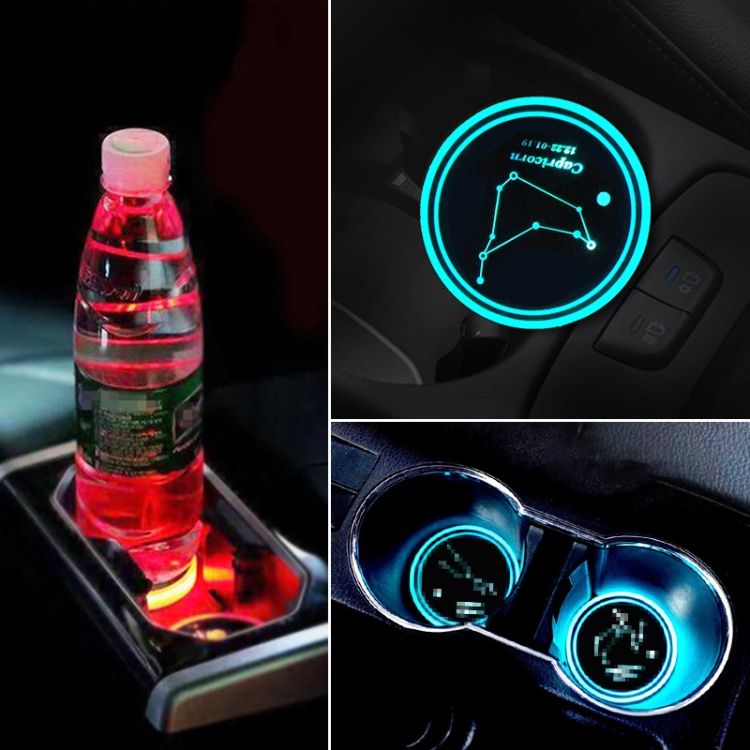 2 PCS Car USB Water Cup Groove LED Atmosphere Light