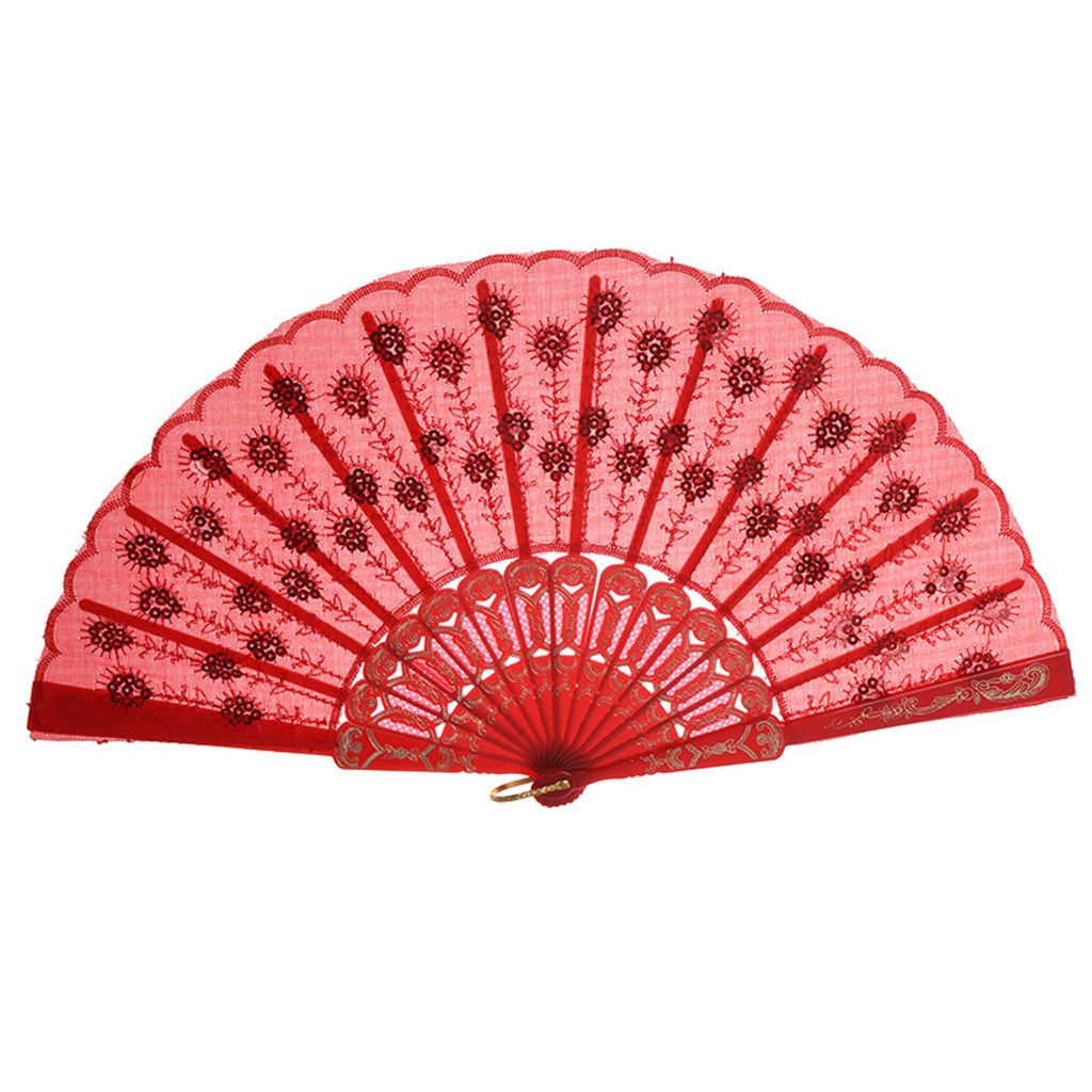 Fan Dance New330 Silk Style Chinese Folding Flower Lace Best Party Hand Held Wedding