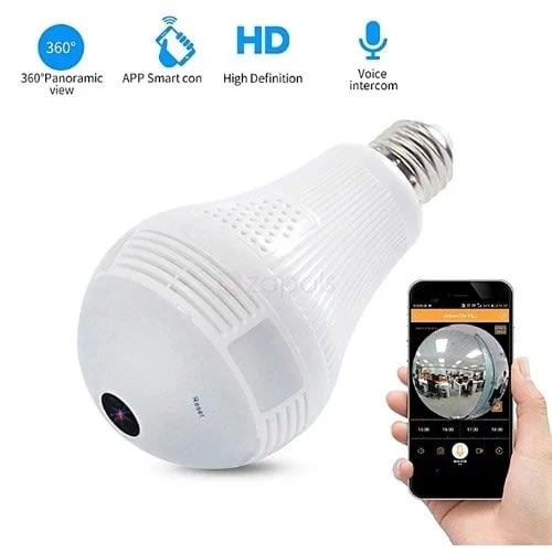 Wifi Light Bulb Camera 360&deg; With Fisheye Lens-1080p