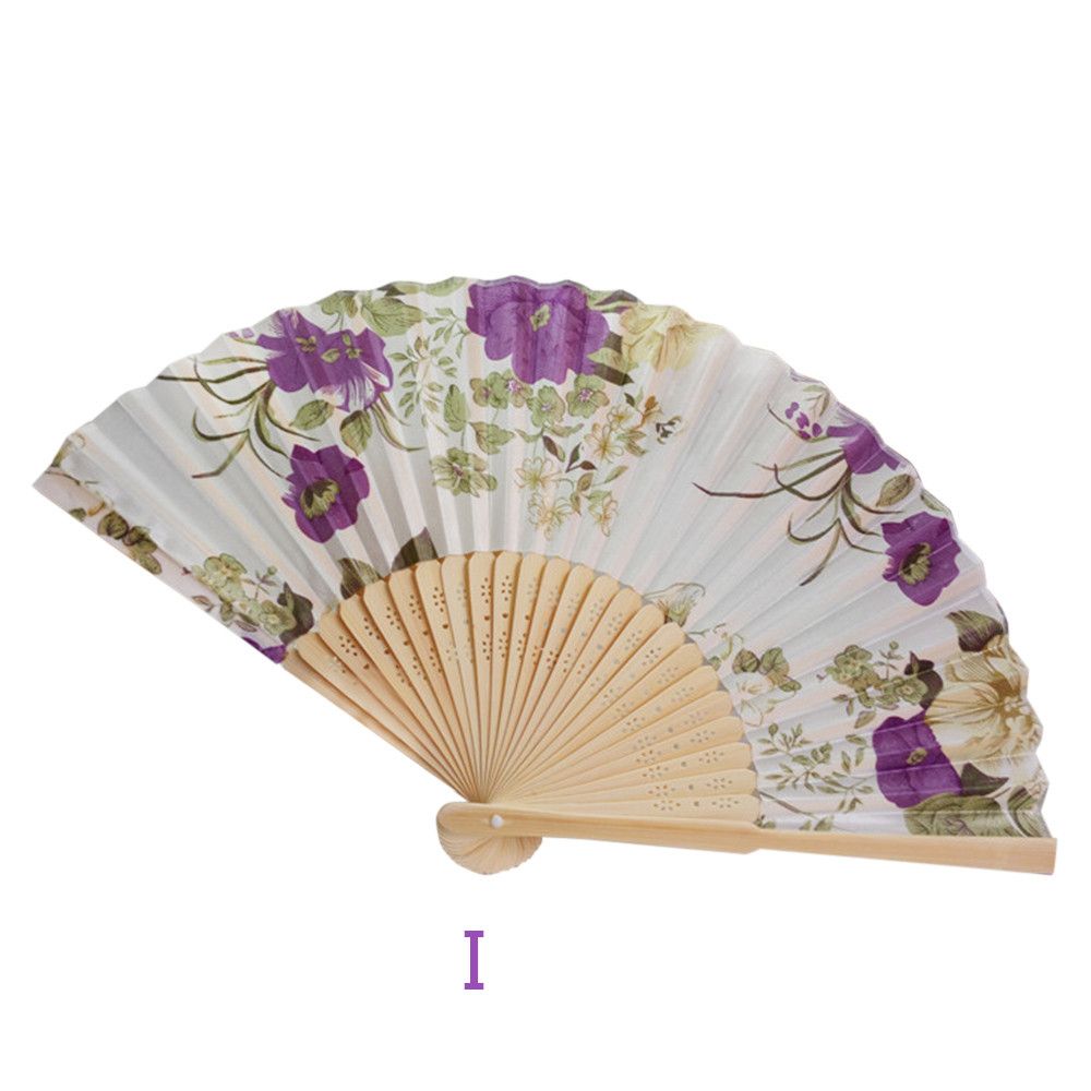 For Vintage Bamboo Dance Flower Beautiful Hand Held Folding Party Gifts Colorful Wedding Pocket Summer Wedding Party Fan Chinese