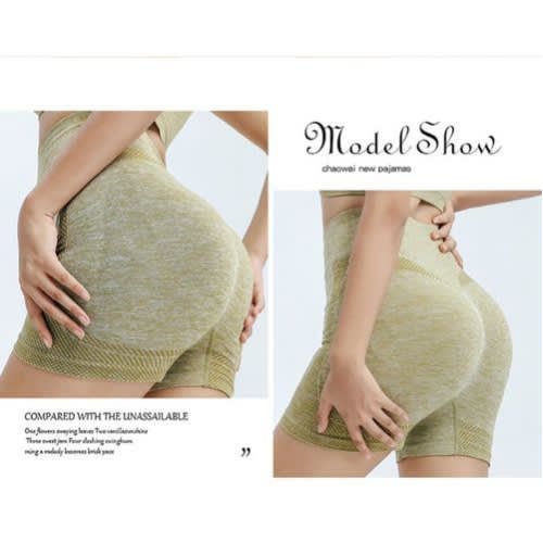 Sexy Ladies Panties-yoga Fitness Wear - 2 Pcs - green