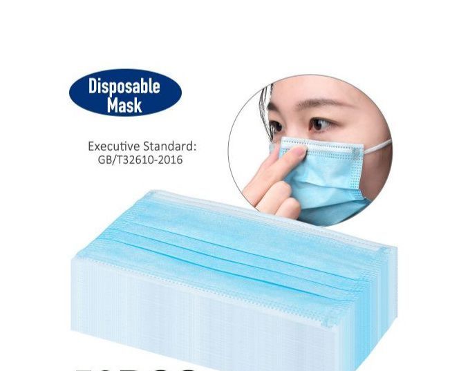 Disposable Face Mask Adaptable Nose Bar 3-Layer