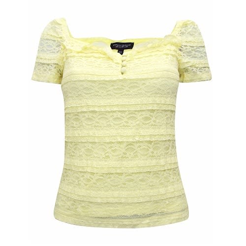 Yellow Lace Milkmaid Top
