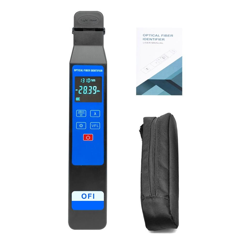 Professional LCD Display Fiber Optical Identifier Portable 4-in-1 Clamp 10mw Visual Fault Locator Optical Fiber Direction Identifier Suitable for 3.0/2.0/0.9/0.25mm Fiber Line