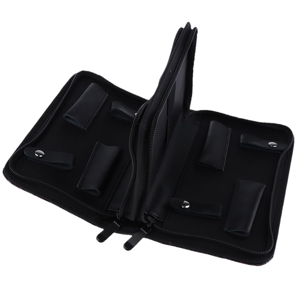 PU Leather Hair  Shears Case Hairdressing Tool Dark Purple