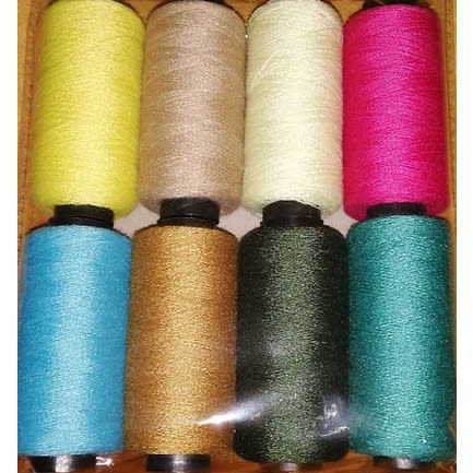8 Large Spools Of Polyester Thread, Classic Colours