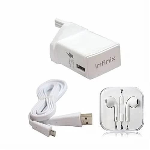 Charger + Free Earpiece & Cable- White