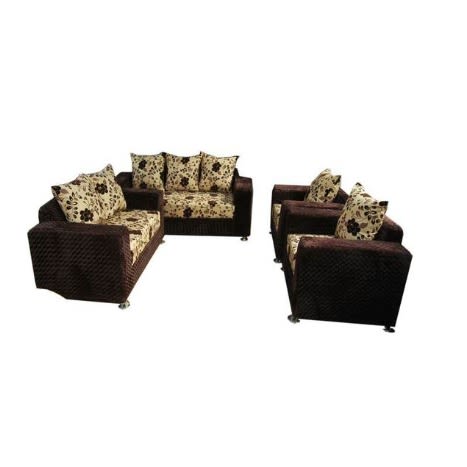 Flowered 7-seater Sofa Set - Brown/cream