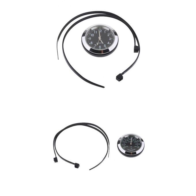 Motorcycle Bike Handlebar Mount Black Dial Clock Watch And