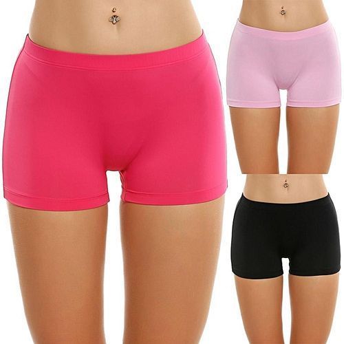 Women Underwear Set 3 Pack Solid Casual Boyshort Panty ( Rose )