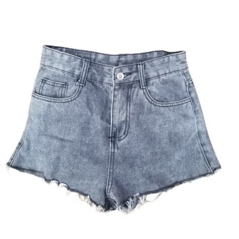 Ladies Faded Highwaist Loosethreads Shorts - Black Blue