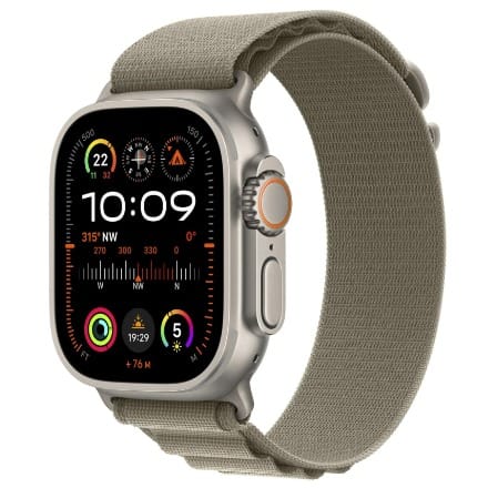 IWatch Ultra 2 Gps + Cellular 49mm Titanium Case With Olive Alpine Loop Large