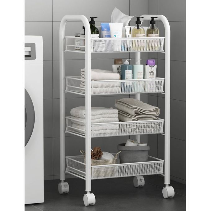 4 Layers Steel Shelf - Multi-Purpose Steel Trolley Shelves