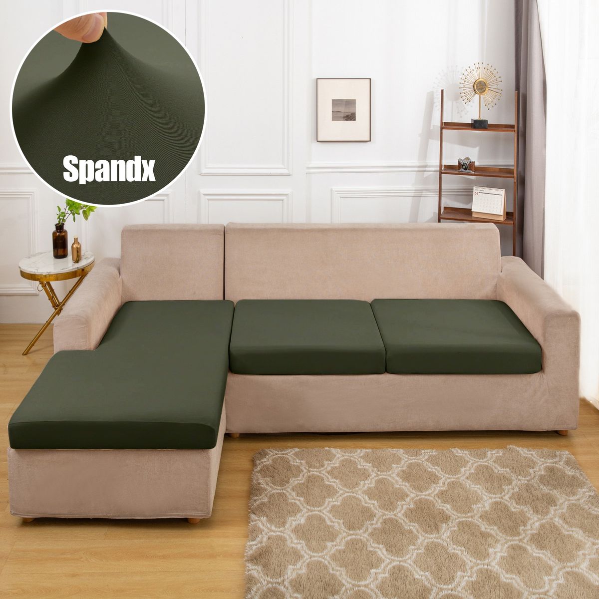 Sofa Seat Cushion Cover Gray Stretch Washable Removable