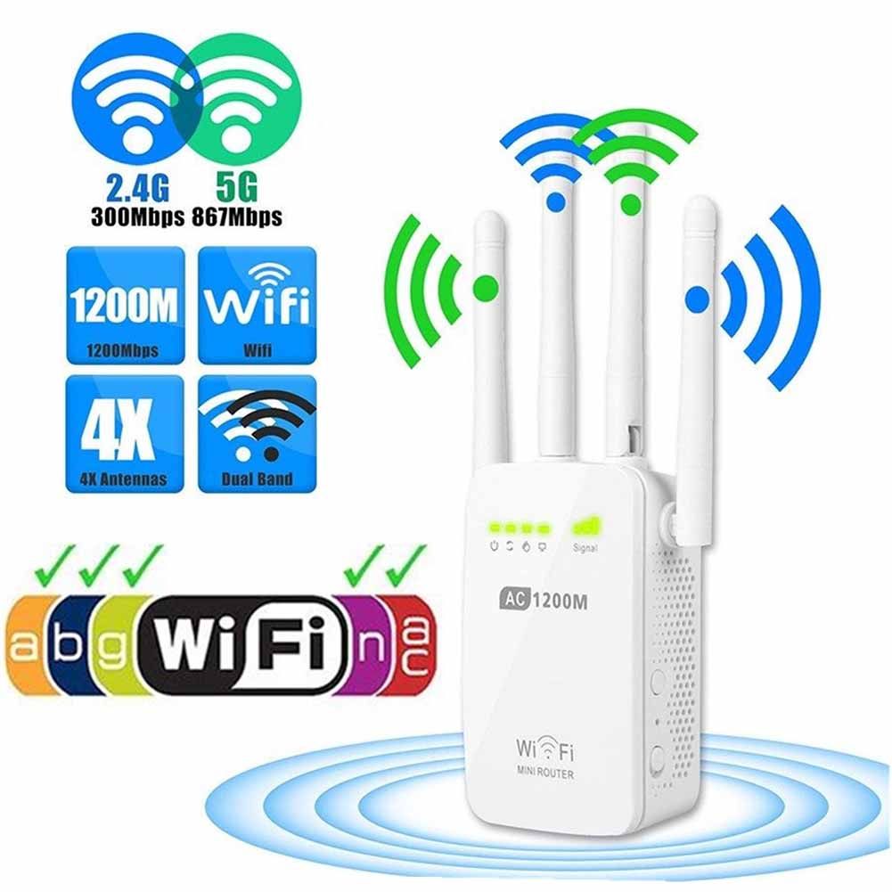 1200M 2.4GHz 5GHz Dual Band Wireless WIFI Repeater Range AC Extender Repeater Router