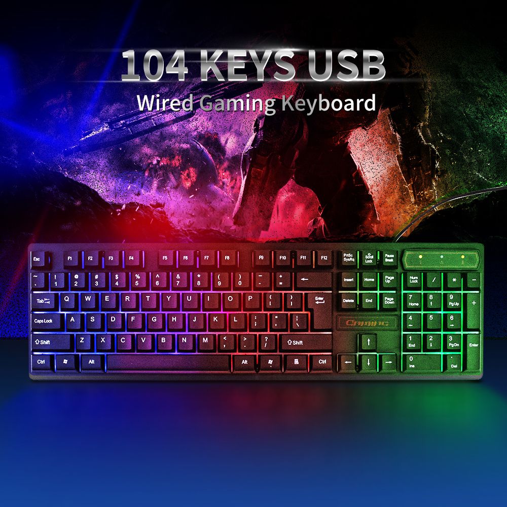 Wired Gaming Keyboard USB Three-color Backlight