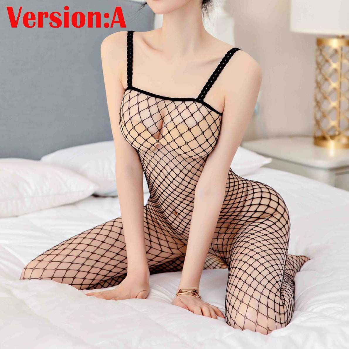 Women Fishnet Bodystocking Sexy Lingerie Plus Size Bodysuit Sleepwear For Sex