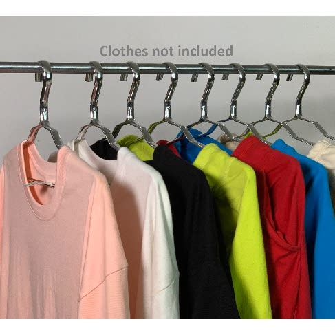 10 Pieces Aluminum Non Rust Metallic Hangers - Silver