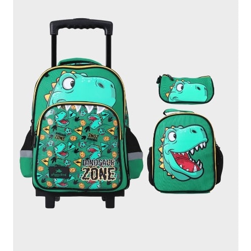 Dino Zone Trolley Bag - 3pc Set - 15&rdquo;