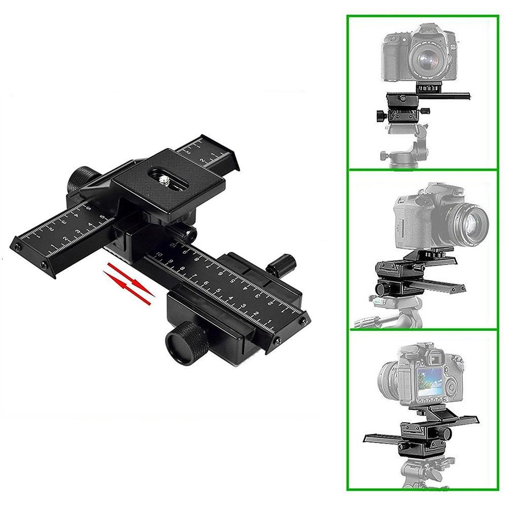 Pro 4-Way Macro Focusing Focus Tripod Rail Slider Head