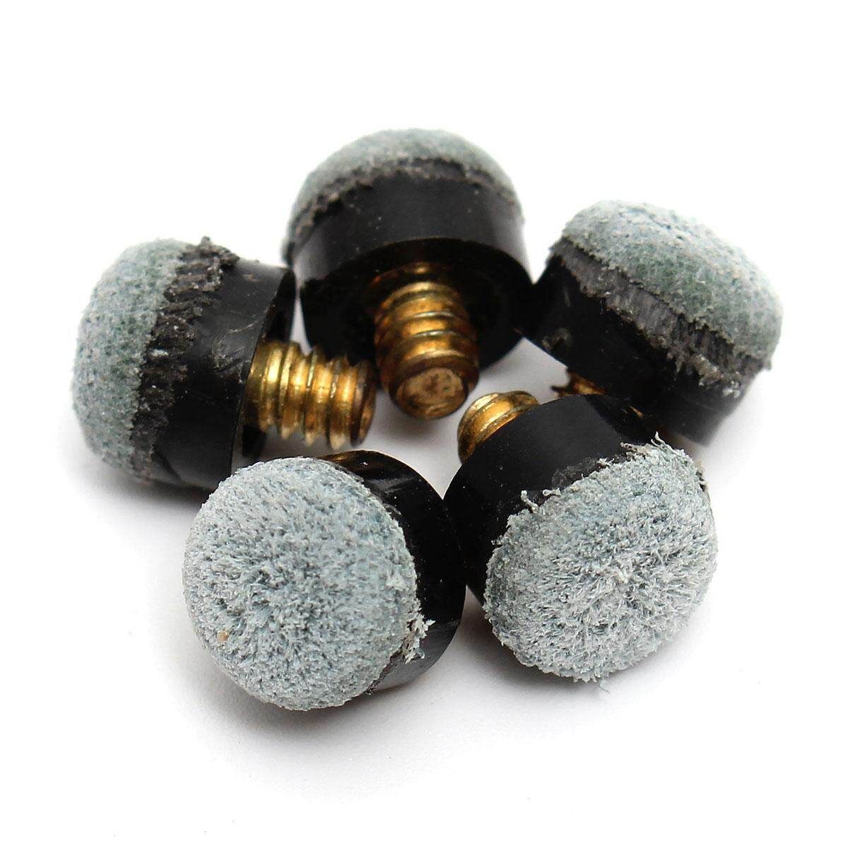 5PCs 10mm Screw On Tips For Pool Snooker Billiards Replacement Parts Set New