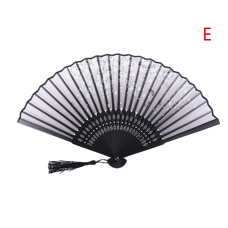 Dance Japanese Painting Home Decoration Held Ornaments Fan Floral Hand Folding 1PC Retro Chinese Bamboo Fans Party Silk
