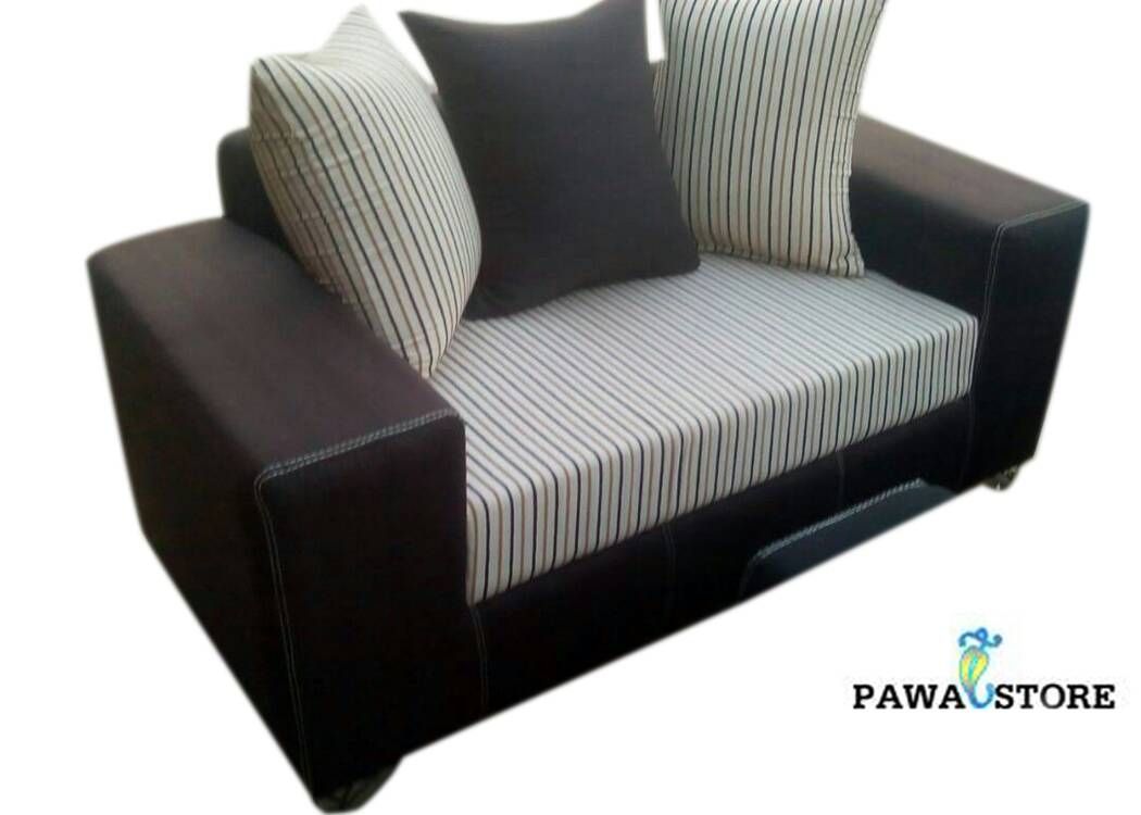 Brown And Cream Striped 2 Seater Sofa.(Delivery To Lagos Only)