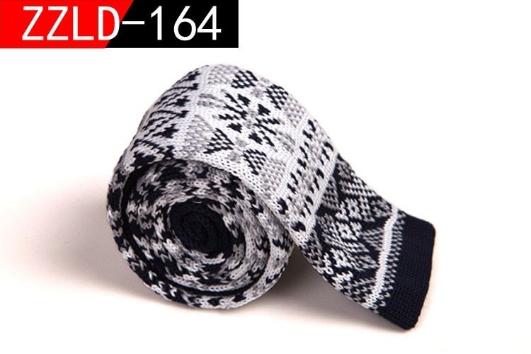 5.5cm Knit Skinny Tie For Man Bule Grey Striped Narrow Neck