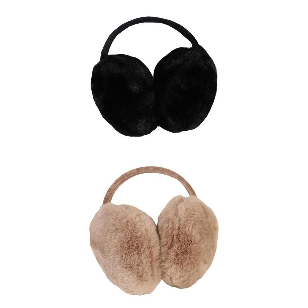 2x Furry Ear Muffs Warmer Warm Earmuffs Headphone Winter Cold Weather