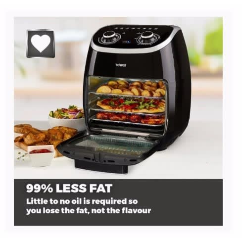 11 Litre 5-in-1 Manual Air Fryer Oven With Rapid Air Circulation & Rotisserie - 2000W